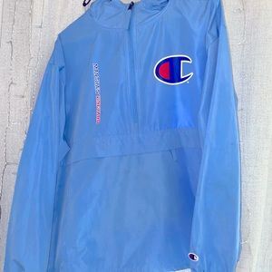 light blue champion rain jacket